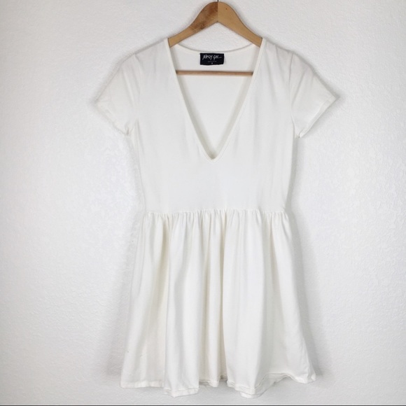Nasty Gal Dresses & Skirts - Nasty Gal White Babydoll Skater Mini Dress